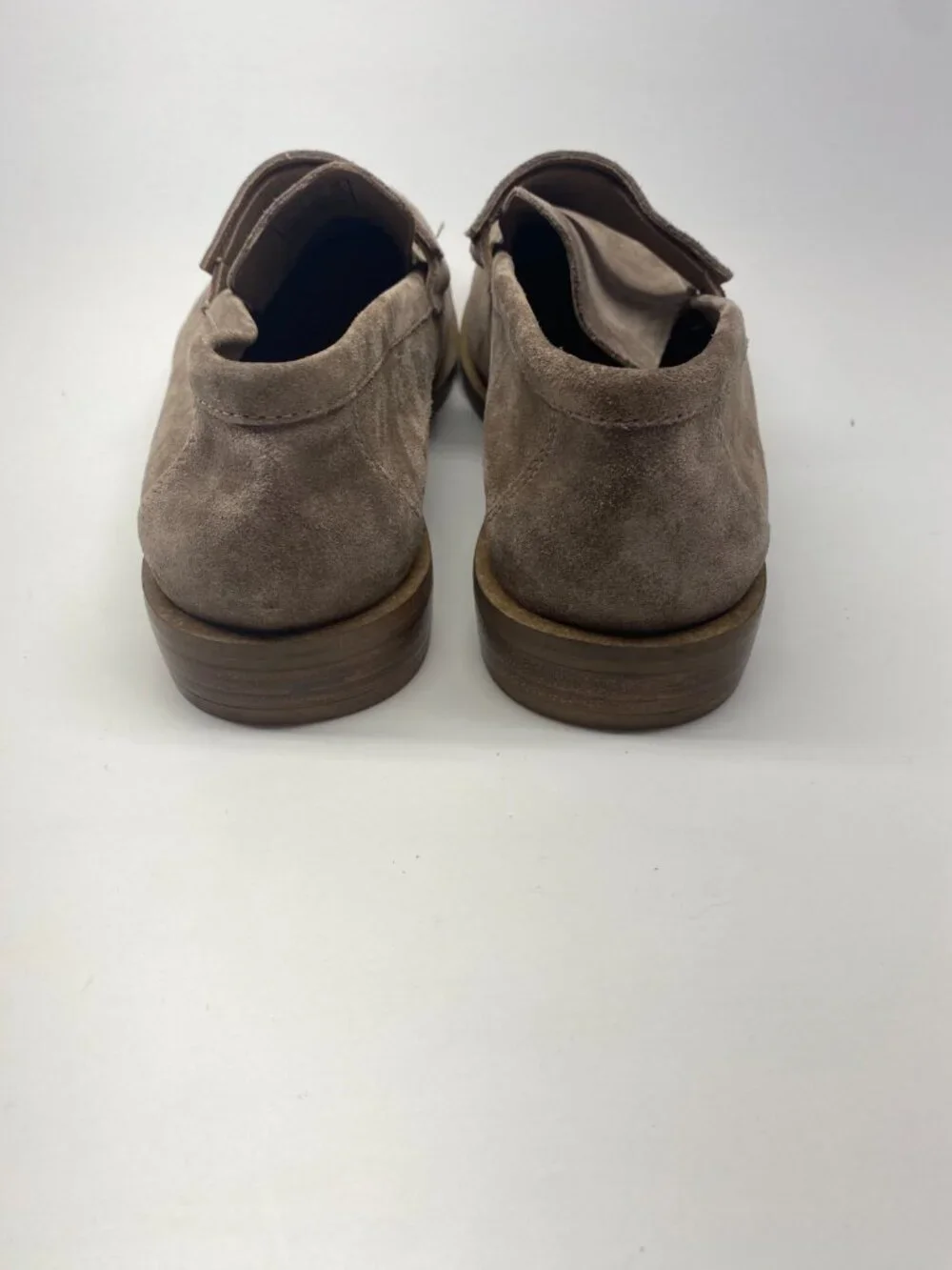 ALL SAINTS Mens Sam Taupe Suede Penny Loafer Sz 9